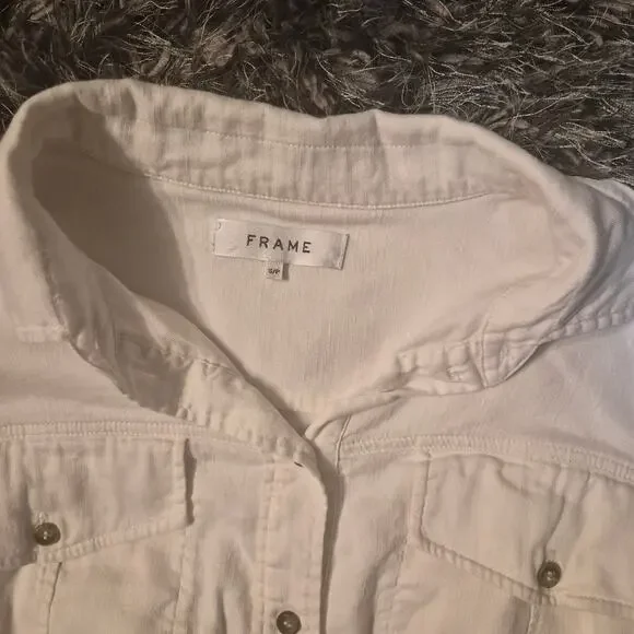 Frame Arie Utility Linen-Blend Romper - Picture 5 of 9